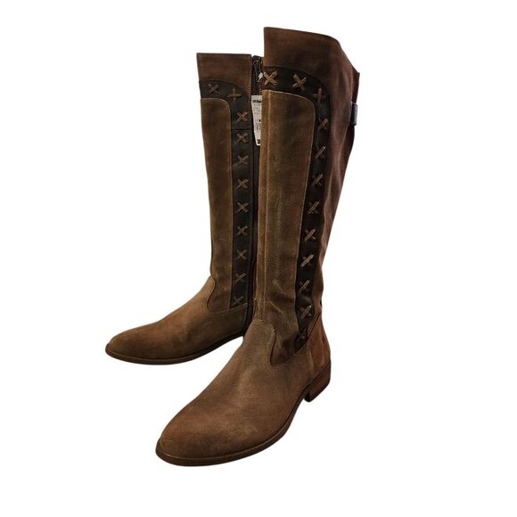 Born Boots Women Sz 11M Albi Brown Suede Leather Tall Riding Equestrian Western - Picture 2 of 15